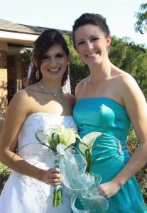 My Matron of Honor, Lindsey, and I at her wedding in 2010